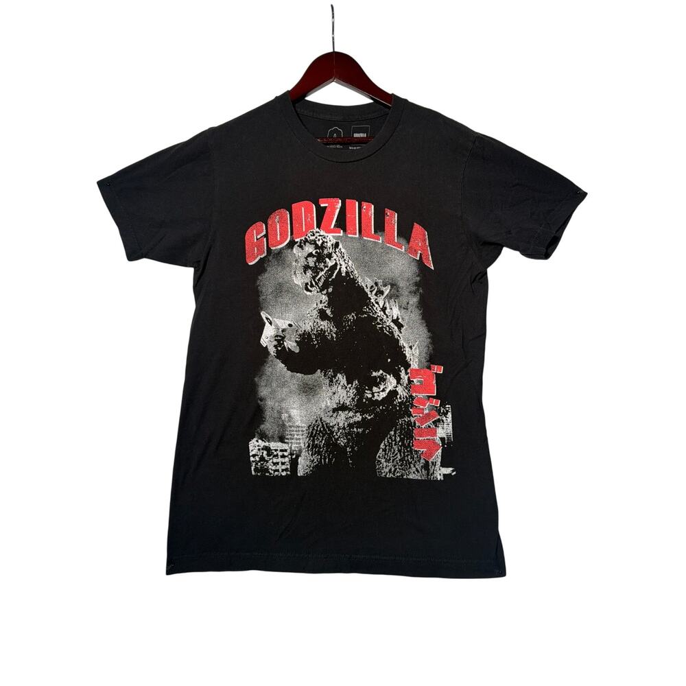 Godzilla T-Shirt Small Blk Red Men Graphic Crew Neck Classic Japanese Monster